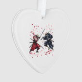 Schädel Samurai Duell Ornament (Vorderseite)