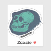 Schädel - Schimpanse Aufkleber (Blatt)