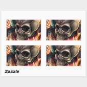 Schädel + Schlange Rechteckiger Aufkleber (Blatt)