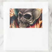 Schädel + Schlange Rechteckiger Aufkleber (Tasche)