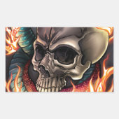 Schädel + Schlange Rechteckiger Aufkleber (Vorderseite)