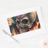 Schädel + Schlange Rechteckiger Aufkleber (Umschlag)