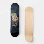 Schädel-Schlangen-Rosen-Entwurf Skateboard (Vorderseite)