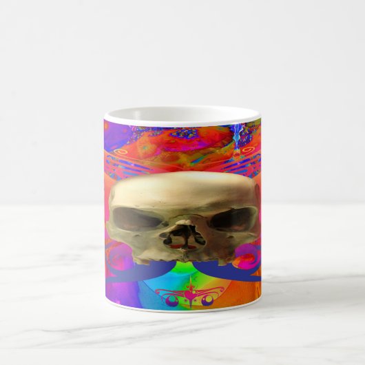 Schädel Schmetterling in Farbe Kaffeetasse (Mittel)