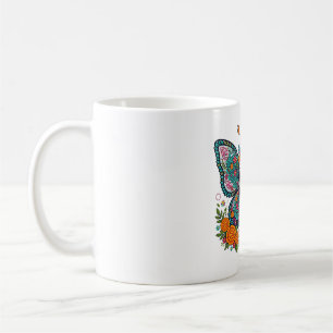Schädel Schmetterling Tag der Toten Blumenkunst Kaffeetasse