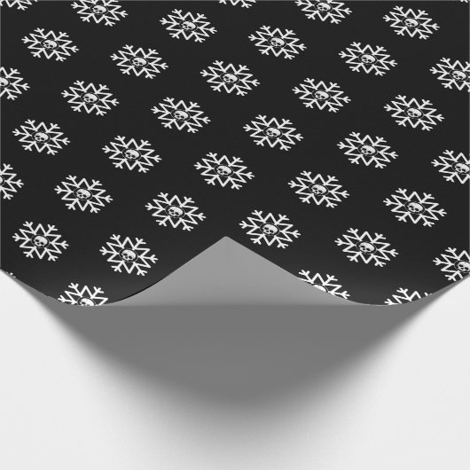 Schädel-Schneeflocken Geschenkpapier (Ecke)
