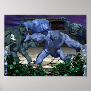 Schädel-Schüssel Poster