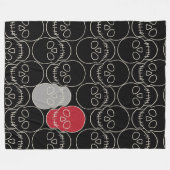 Schädel - Schwarz-Bein-Weiß Fleecedecke (Vorderseite (Horizontal))