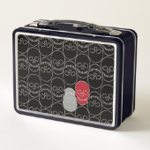 Schädel - Schwarz-Bein-Weiß Metall Brotdose (Rückseite)