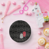 Schädel - Schwarz-Bein-Weiß Pappteller (Party)