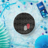 Schädel - Schwarz-Bein-Weiß Pappteller (Party)