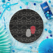 Schädel - Schwarz-Bein-Weiß Pappteller (Party)