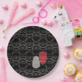 Schädel - Schwarz-Bein-Weiß Pappteller (Party)