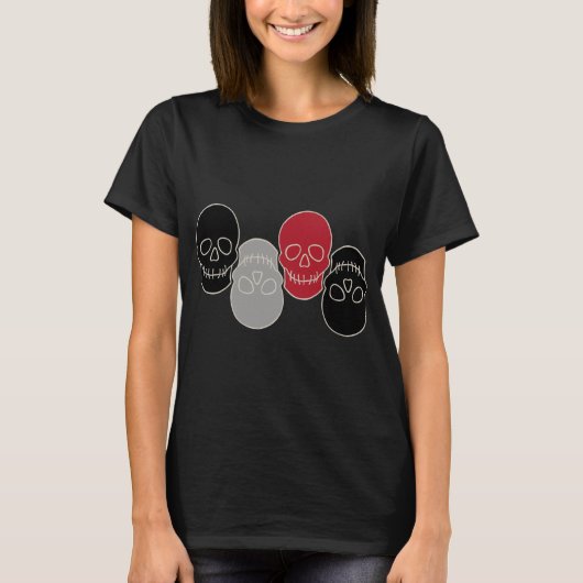 Schädel - Schwarz-Knochen-Weiße T - Shirt (Vorderseite)