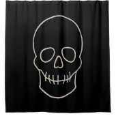 Schädel: Schwarz und Knochen weiß Duschvorhang (Vorderseite)