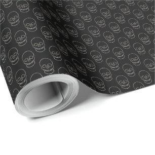 Schädel: Schwarz und Knochen weiß Geschenkpapier