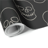 Schädel: Schwarz und Knochen weiß Geschenkpapier (Rolleneckpunkt)