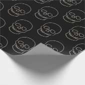 Schädel: Schwarz und Knochen weiß Geschenkpapier (Ecke)