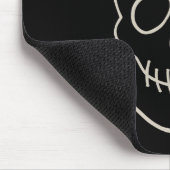 Schädel: Schwarz und Knochen weiß Mousepad (Ecke)