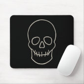 Schädel: Schwarz und Knochen weiß Mousepad (Mit Mouse)