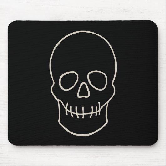 Schädel: Schwarz und Knochen weiß Mousepad (Vorne)