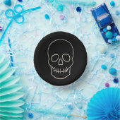 Schädel: Schwarz und Knochen weiß Pappteller (Party)