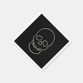 Schädel: Schwarz und Knochen weiß Serviette (Ecke)