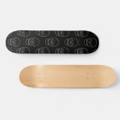 Schädel: Schwarz und Knochen weiß Skateboard (Horizontal)
