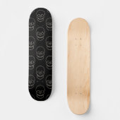 Schädel: Schwarz und Knochen weiß Skateboard (Vorderseite)