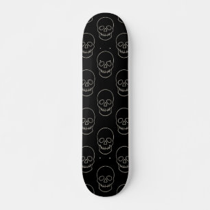 Schädel: Schwarz und Knochen weiß Skateboard