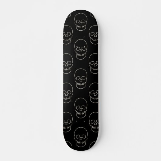 Schädel: Schwarz und Knochen weiß Skateboard (Vorne)