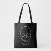 Schädel: Schwarz und Knochen weiß Tasche (Vorderseite)