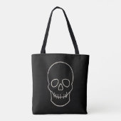 Schädel: Schwarz und Knochen weiß Tasche (Rückseite)