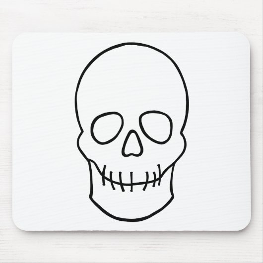 Schädel - Schwarz und Weiß Mousepad (Vorne)
