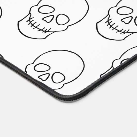 Schädel - Schwarz und Weiß Schreibtischunterlage (Ecke)