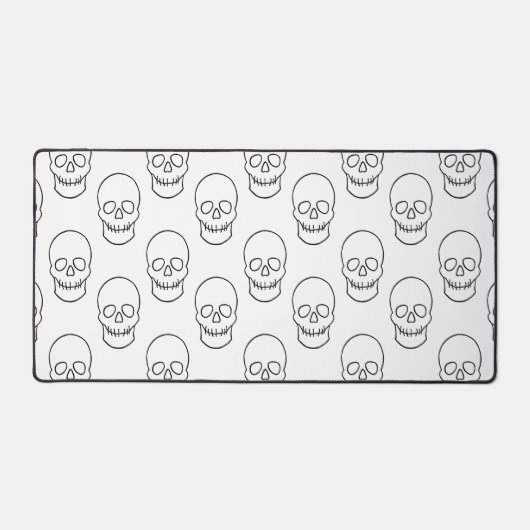 Schädel - Schwarz und Weiß Schreibtischunterlage (Vorderseite)