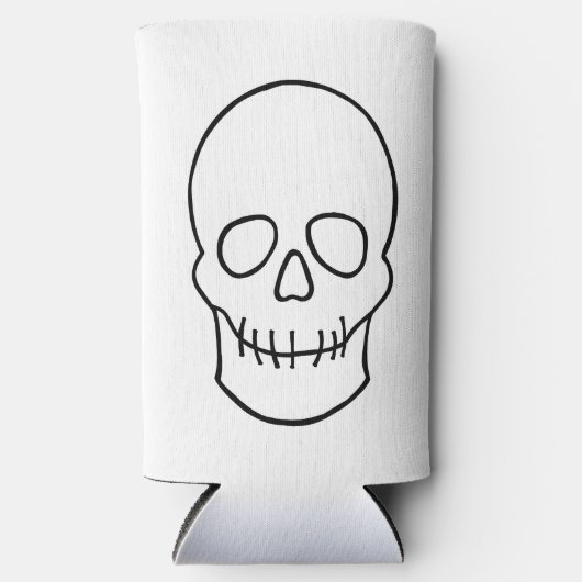 Schädel - Schwarz und Weiß Selters Dosenkühler (Vorderseite)