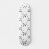 Schädel - Schwarz und Weiß Skateboard (Vorne)