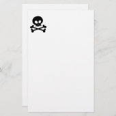 Schädel (Schwarzes) Briefpapier (Vorne/Hinten)