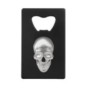 Schädel silber, 3D -  Geldbeutel Flaschenöffner (Rückseite)