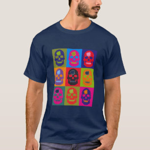 Schädel-Silk Schirm -- Marine-Blau T-Shirt