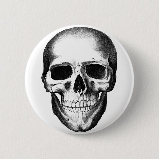 Schädel Skeleton beängstigendes Creepy Button (Vorderseite)