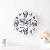 Schädel-Skelette addieren moderne Acryllic Große Wanduhr (Zuhause)
