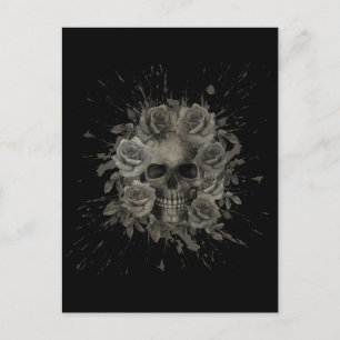 SCHÄDEL SPLASH STRÄUSSER POSTKARTE
