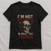 Schädel Statement Tee; Ich bin nicht interessiert T-Shirt