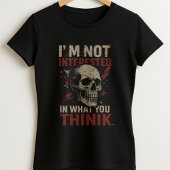 Schädel Statement Tee; Ich bin nicht interessiert T-Shirt