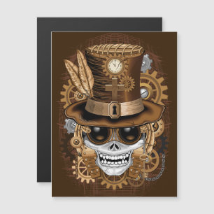 Schädel-Steampunk-Voodoo-Retro-Maschine Magnetkarte
