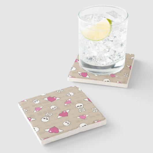 Schädel Steinuntersetzer (Seitenansicht)