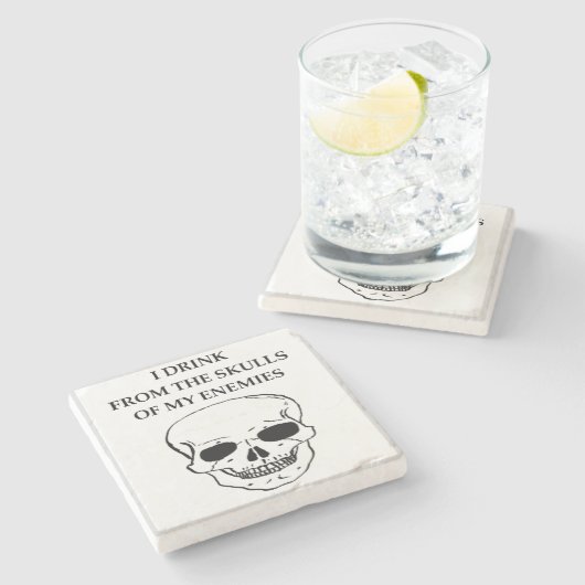 Schädel Steinuntersetzer (Seitenansicht)