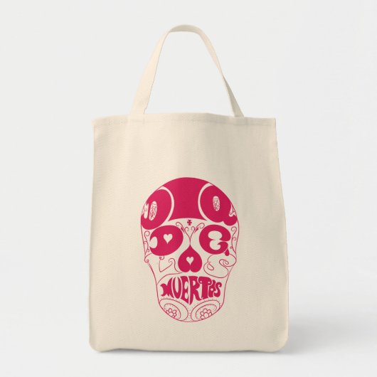 Schädel-Tasche Dia De Los Muertos Pink Tragetasche (Vorne)